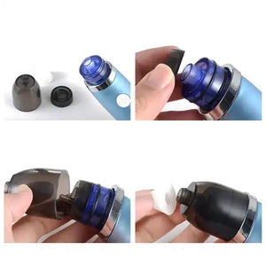 How to assemble a blue electric pore vacuum blackhead remover with detachable tips
