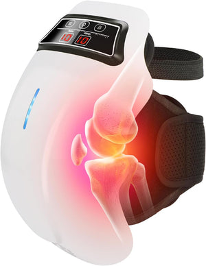 Knee massager with heat and vibration targeting knee joint pain