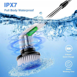 IPX7 waterproof electric cleaning brush in water with 2200mAh battery, quick charge, 90 min use