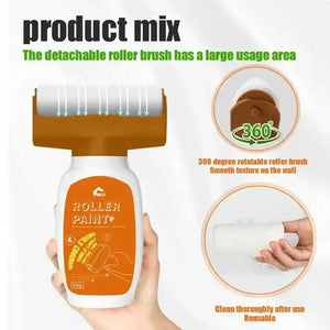 Detachable 360 degree rotatable roller paint brush with easy cleaning, reusable design