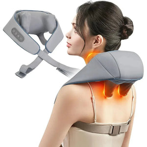 Wireless Neck and Shoulder Massager with Heating Shiatsu Kneading Therapy - Shoplex