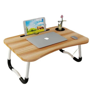 Adjustable Foldable MDF Laptop Bed Desk with Steel Legs - Shoplex