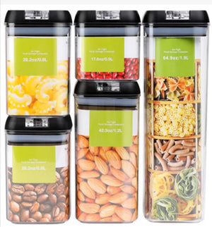 5-Piece Clear Airtight Flip-Lock Food Storage Containers Set