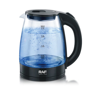 RAF 2L Stainless Steel Glass Electric Kettle with Auto Shut-Off