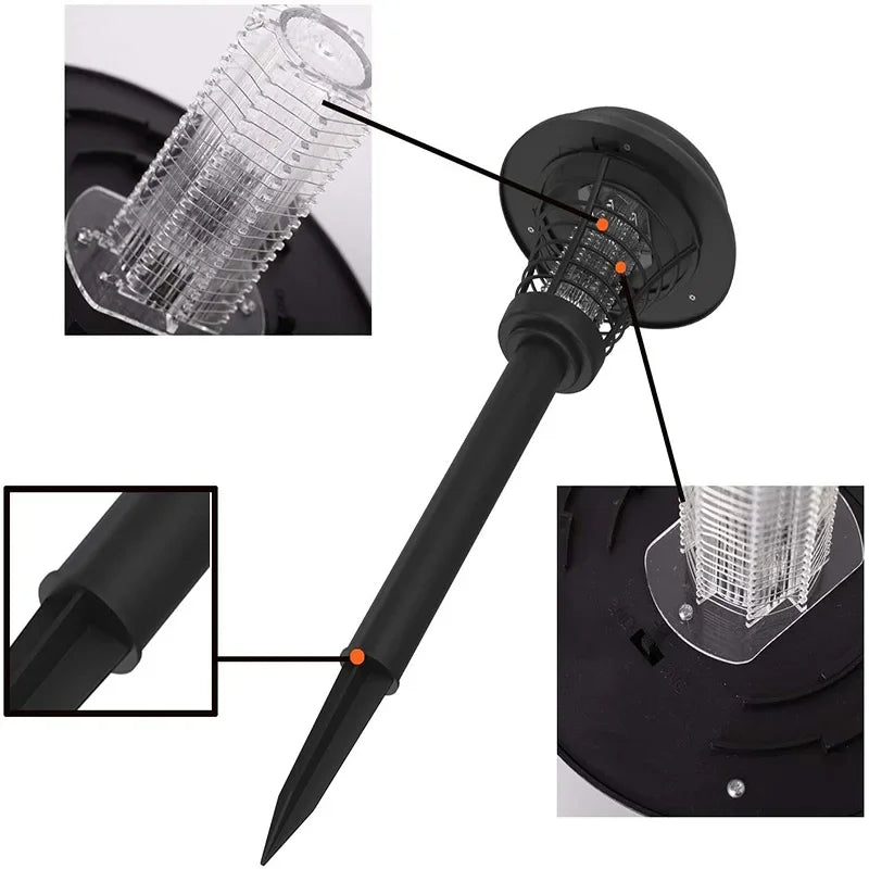 Solar UV-LED Mosquito Zapper for Garden Outdoor Waterproof Pest Control - product view 2 - Shoplex