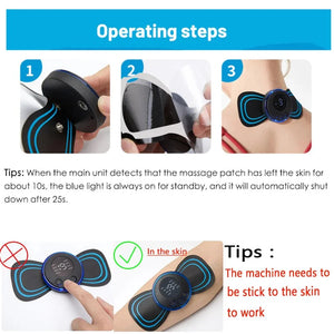 8 - Mode LCD EMS Neck and Body Pulse Massager Pad - Shoplex