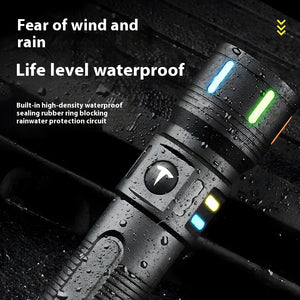 Rechargeable Laser Tactical Flashlight 1000LM IP65 Waterproof Zoom USB