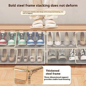 Foldable Transparent PVC Shoe Storage Box Dustproof Moisture - Free Organizer - Shoplex