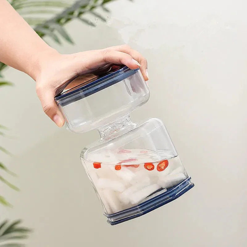 Dry - Wet Separation Pickle Jar Airtight Food Storage Container Portable Kitchen - Shoplex