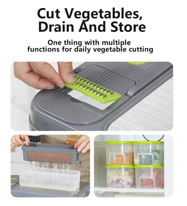 All‑in‑One Vegetable Cutter and Slicer with Cutting Board