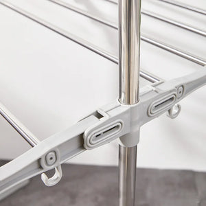 Foldable Winged Laundry Drying Rack 2-Layer Portable Clothes Organizer