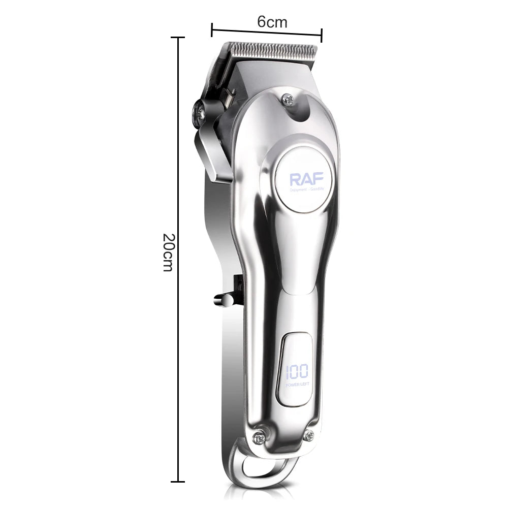 RAF Metal Body Waterproof Professional Hair Trimmer USB Rechargeable Clipper