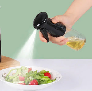 Refillable Olive Oil Spray Bottle with Bamboo Brush Accessory
