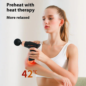 Portable USB Mini Massage Gun with Heat 5 Heads