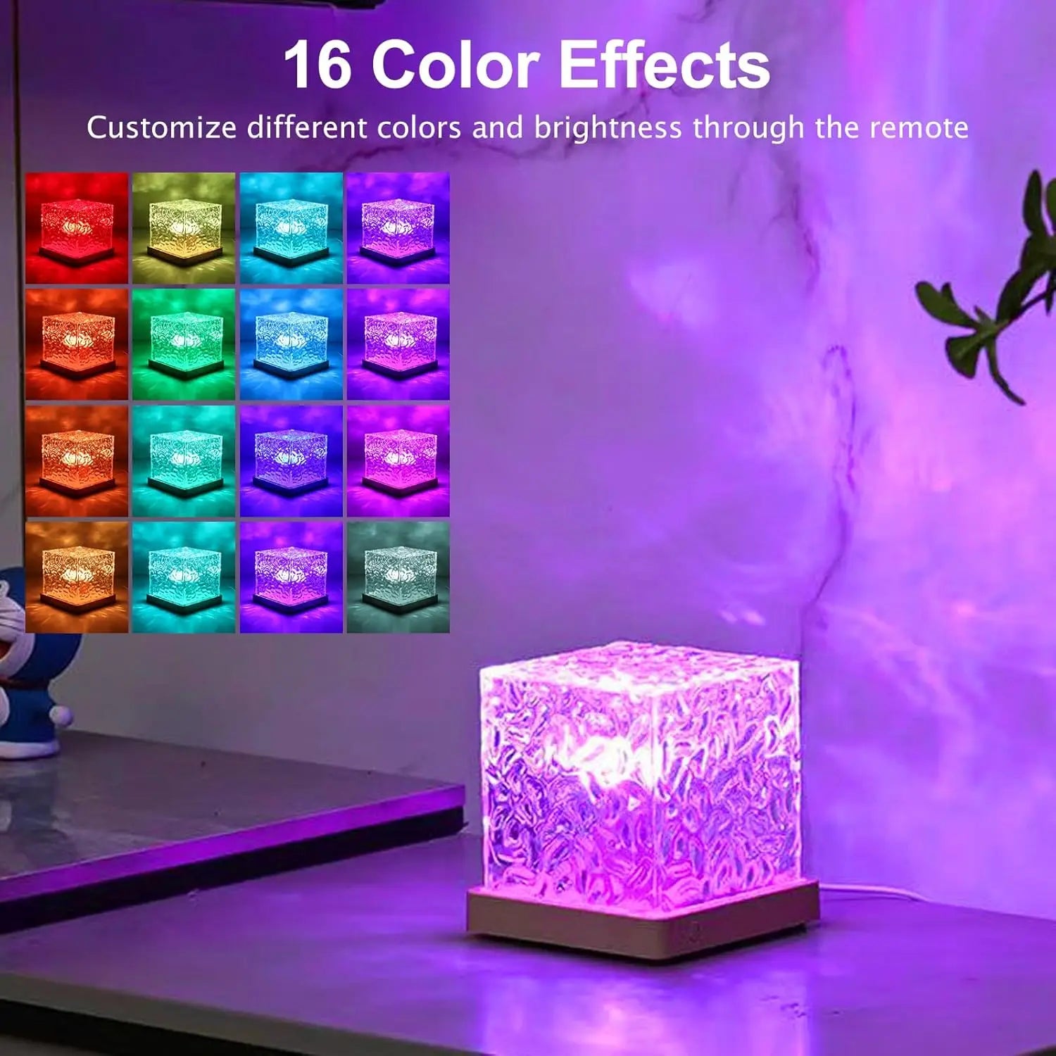 Aurora Glow Lamp Dynamic Water Ripple LED Night Light - product view 2 - Shoplex