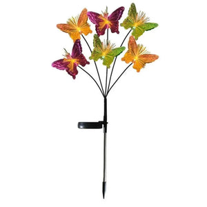Solar LED Fiber Optic Butterfly Garden Floor Insert Light IP65 - Shoplex