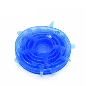 6 - Piece Silicone Stretch Lids Set Leak - Proof Reusable Bowl Covers - Shoplex