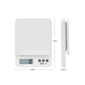 Compact Digital Kitchen Scale 5kg Accuracy 0.1g Waterproof ABS-Plastic
