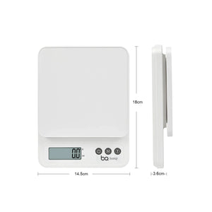 Compact Digital Kitchen Scale 5kg Accuracy 0.1g Waterproof ABS - Plastic - Shoplex