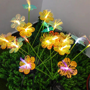 Solar LED Fiber Optic Butterfly Garden Floor Insert Light IP65