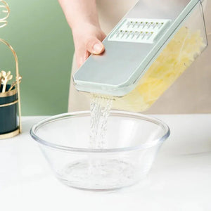 6 - in - 1 Manual Vegetable Chopper Slicer with Drain Basket - Shoplex