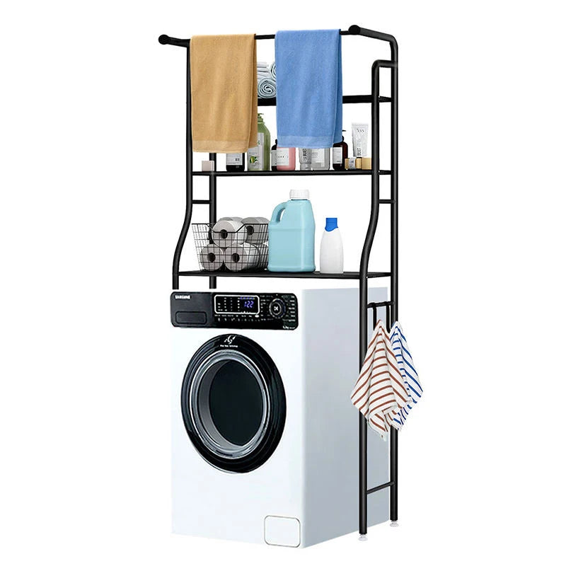 3-Tier Metal Over-Washing Machine Rack - Space-Saving Bathroom Storage Shelf
