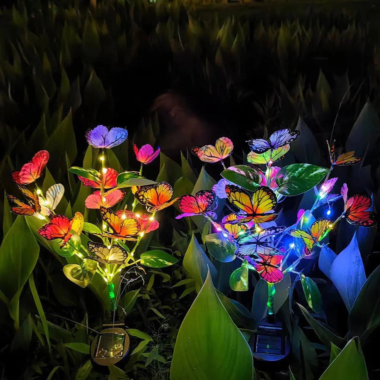 Solar LED Seven-Butterfly Garden Tree Outdoor Decorative Stake Light - product view 2 - Shoplex