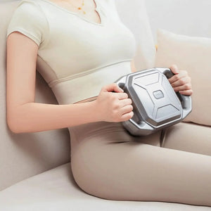Deep Tissue Percussion Massage Gun, 6 Heads, Heating, Dual Handle
