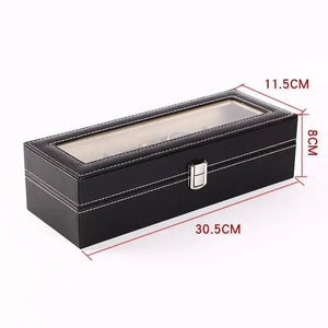 Luxury PU Leather Watch Display Box With Transparent Sunroof - Shoplex