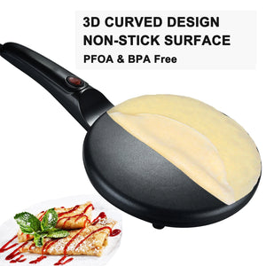 900W Crepe and Pancake Maker Stainless Steel Body - product view 3 - Shoplex