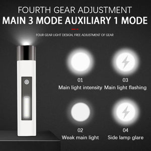 USB Rechargeable Mini LED COB Sidelight Handheld Flashlight for Emergency - Shoplex