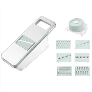6 - in - 1 Manual Vegetable Chopper Slicer with Drain Basket - Shoplex