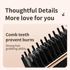 Mini Hot Comb Straightener Cordless Fast Heating Electric Hair Straightening Brush Portable Styling Tool for Home Travel