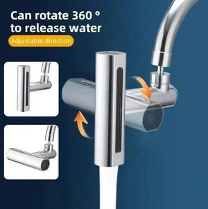 360 degree rotating faucet nozzle attachment with adjustable water direction, chrome finish