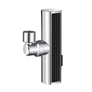 Modern chrome showerhead with wall-mounted valve, sleek rectangular design