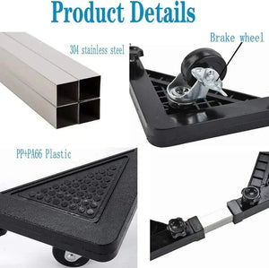 Adjustable Stainless Steel Appliance Base Stand with Lockable Casters - Shoplex