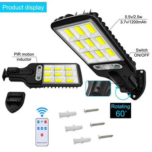 High-Wattage Solar LED Wall Light with Motion Sensor, IP66 - product view 3 - Shoplex