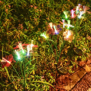 Solar LED Fiber Optic Butterfly Garden Floor Insert Light IP65 - Shoplex