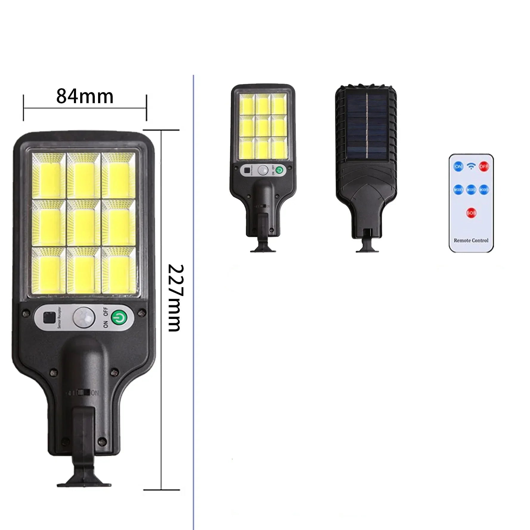 High - Wattage Solar LED Wall Light with Motion Sensor, IP66 - Shoplex