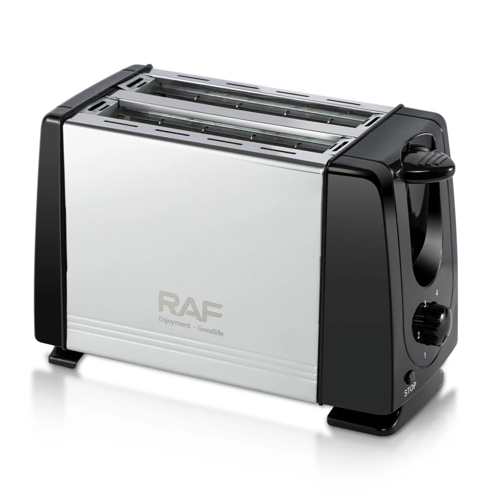 RAF Stainless Steel 2-Slice Toaster 650W Double-Sided Baking Card-Slot