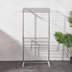 Foldable Winged Laundry Drying Rack 2 - Layer Portable Clothes Organizer - Shoplex