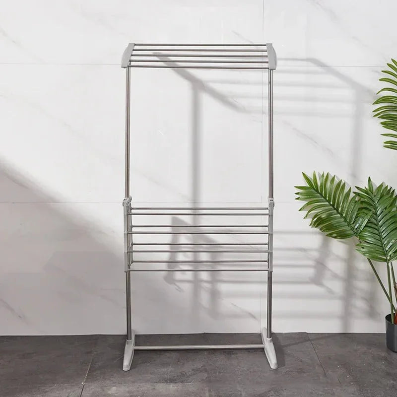 Foldable Winged Laundry Drying Rack 2 - Layer Portable Clothes Organizer - Shoplex