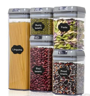 5 - Piece Clear Airtight Flip - Lock Food Storage Containers Set - Shoplex