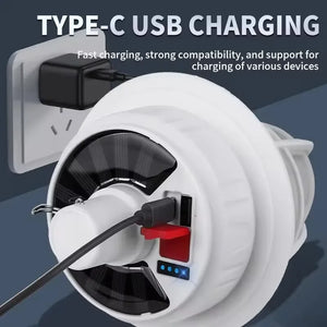 Solar Rechargeable Camping Lantern with 1200mAh Power Bank Nightlight