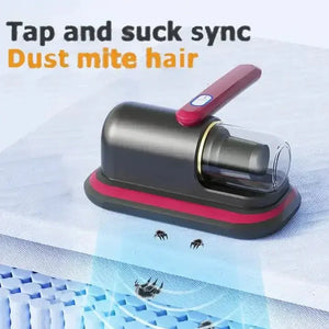Dust mite vacuum cleaner on mattress removing dust mites and hair