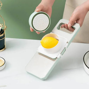 6 - in - 1 Manual Vegetable Chopper Slicer with Drain Basket - Shoplex