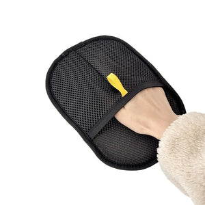 Black Pet Grooming Hair Removal Glove for Cats and Dogs - product view 6 - Shoplex