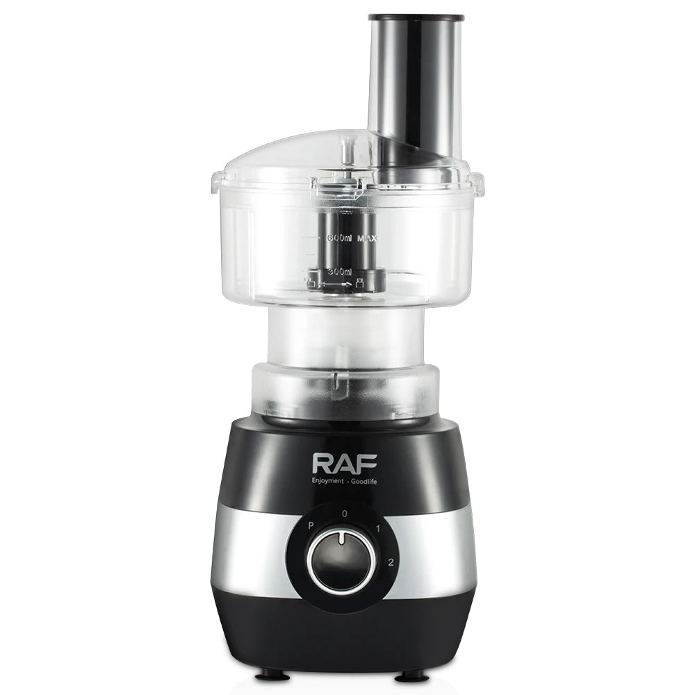 RAF 4-in-1 Food Processor 1.5L 450W Durable Black Plastic