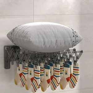 Foldable Suction Cup Sock Rack Invisible Multi - Functional Drying Hanger - Shoplex