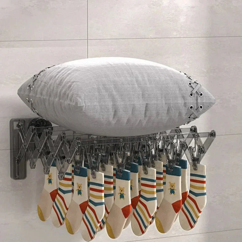 Foldable Suction Cup Sock Rack Invisible Multi - Functional Drying Hanger - Shoplex